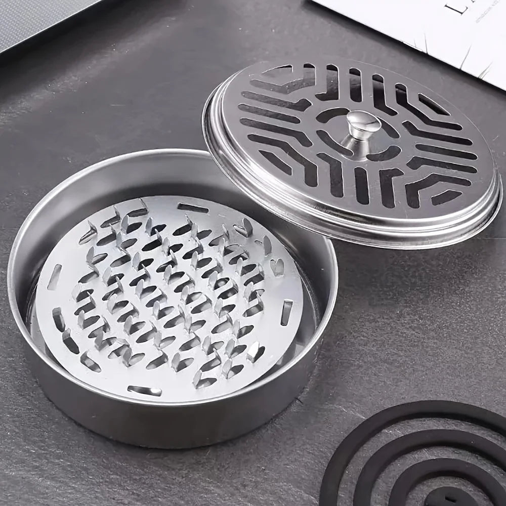 1PC Incense Holder, Mosquito Coil Tray Holder For Household With Lid, Outdoor Mosquito Coil Box, For Living Room And Bedroom