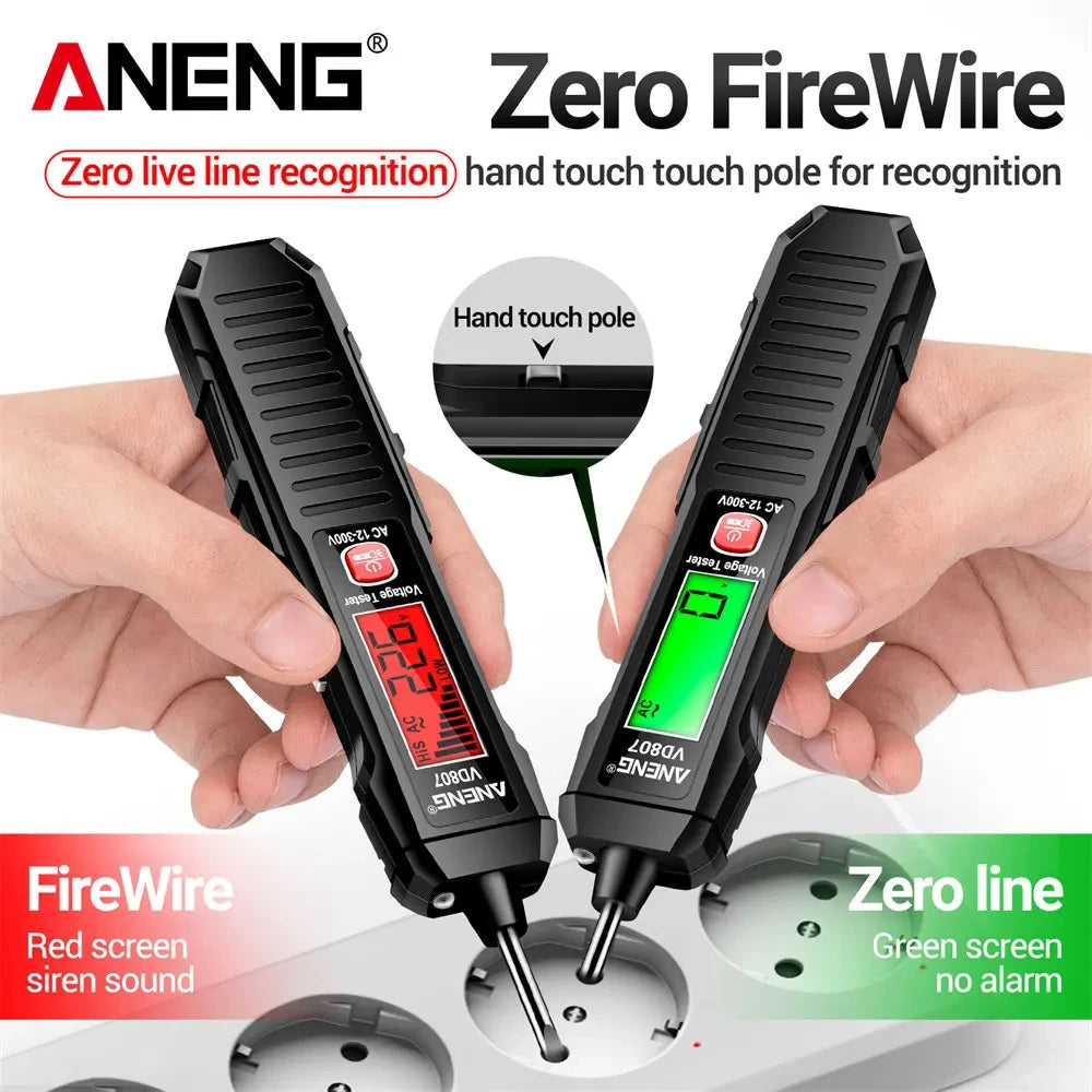 VD807 One-word Induction Portable 50/60Hz Smart Electric Pen Tester NCV Sensor AC 12-300V Non-contact Wire Detector Tools