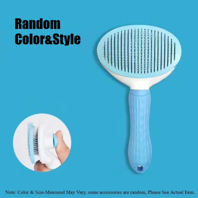 Stainless Steel Pet Grooming Brush, Long Hair Dog & Cat Comb, Gentle Detangling Brush for Daily Pet Care