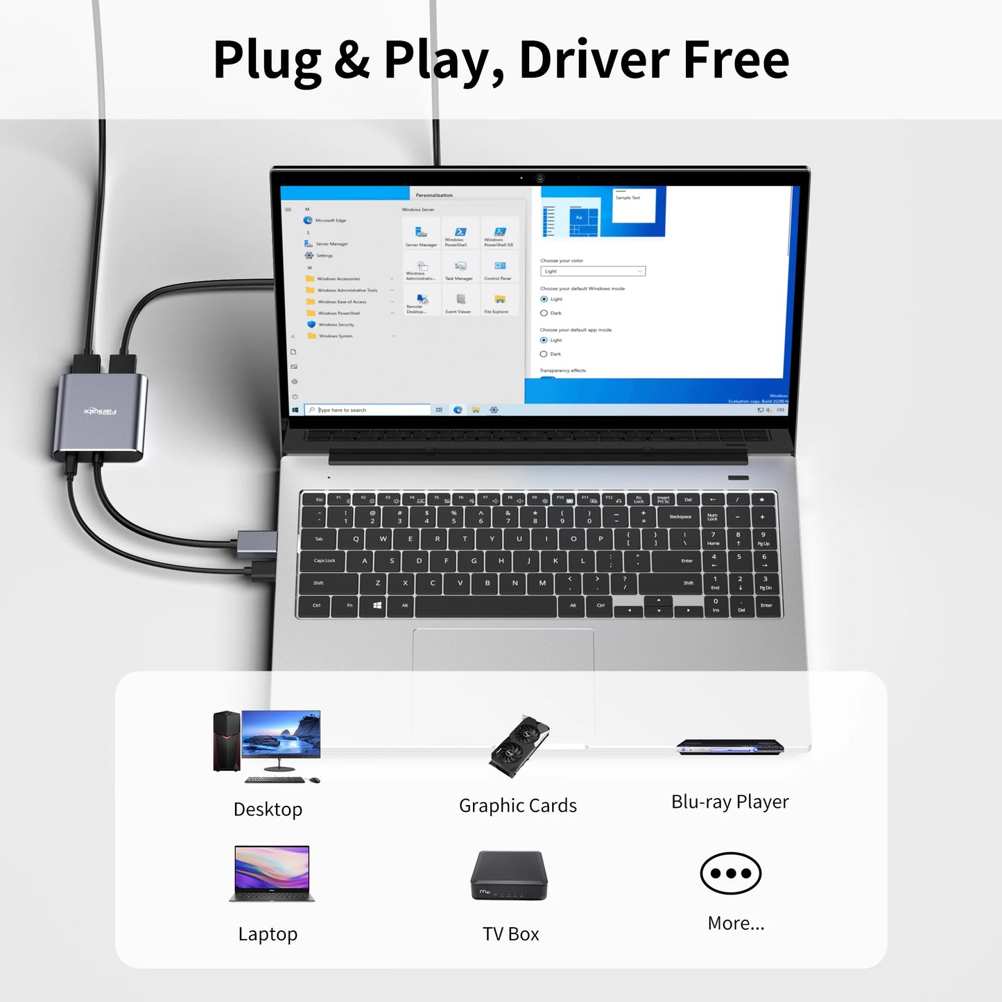 Displayport to 2HDM-compatibleI Hub 4k60Hz Splitter Adapter MST Displayer for Laptop Monitor Desktop TV Box DP HDMI Distributor