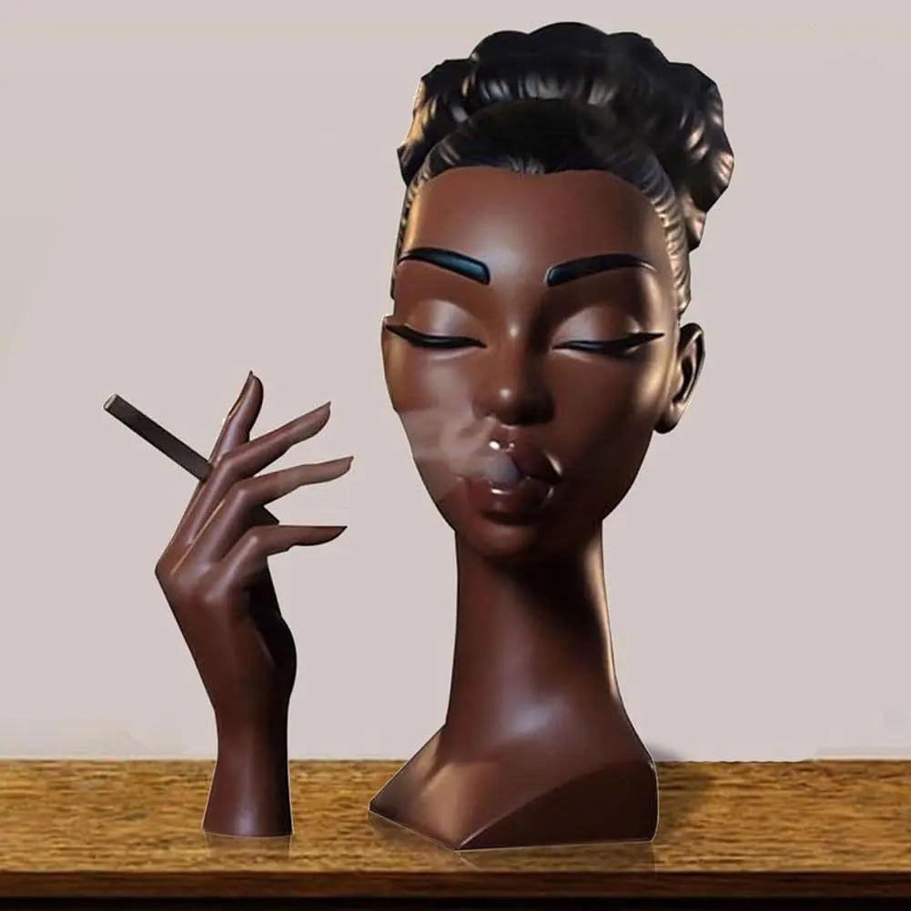 Headscents Incense Holder Elegant Black Women Head Incense Burner Black Woman Incense Burner Head Black Women Home Decoration