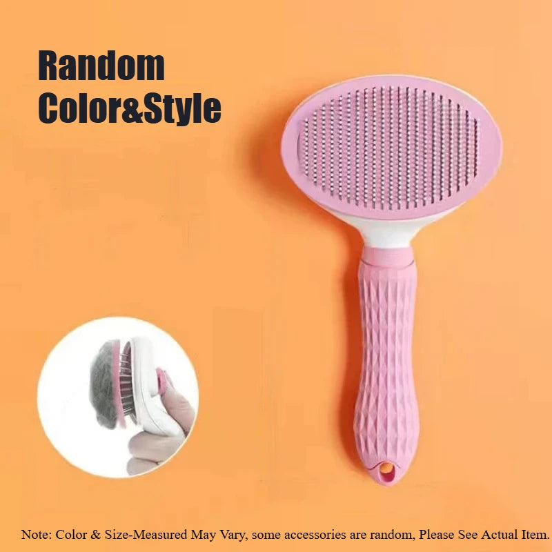 Stainless Steel Pet Grooming Brush, Long Hair Dog & Cat Comb, Gentle Detangling Brush for Daily Pet Care
