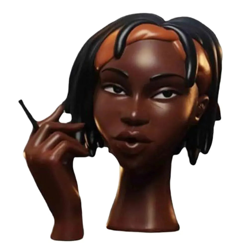 Headscents Incense Holder Elegant Black Women Head Incense Burner Black Woman Incense Burner Head Black Women Home Decoration