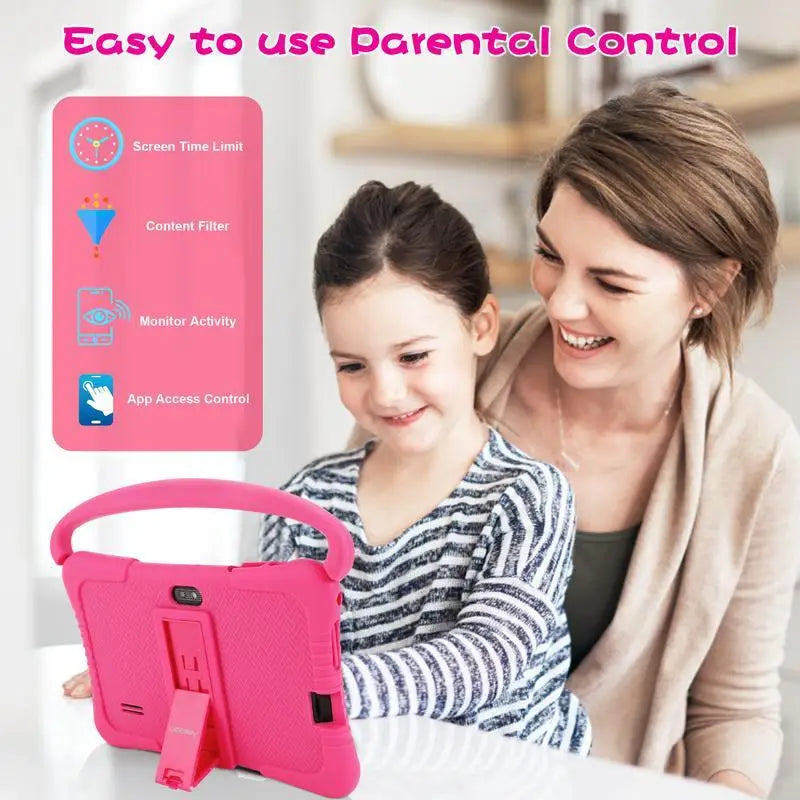 Kids Tablet 7 inch Android Tablet for Kids 64GB, Toddler Tablets with Shockproof Case, Parent Control, Bluetooth, WiFi,