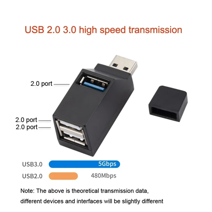 USB Multi port Hub USB 3.0 HUB Adapter Extender Mini Splitter Box 1 to 3 Ports High Speed USB 2.0 For PC Laptop Disk Card Reader