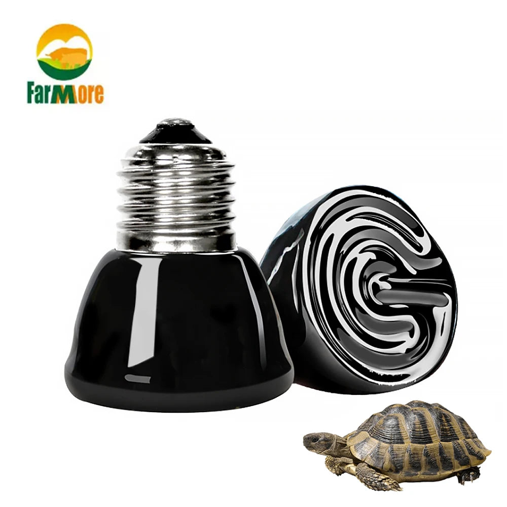 25/50/75/100W E27 Reptile Pet Heating Lamp Black Infrared Ceramic Emitter Heat Light Bulb Turtle Lizard Pet Brooder 220V