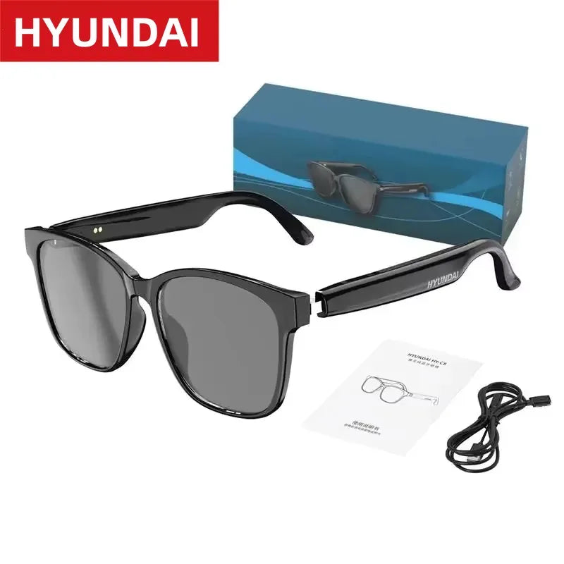 Choice HYUNDAI HY-C8 AI Smart Glasses Headphones Voice Translation Smart glasses Bluetooth 5.4 Earphones For Meeting Travelling