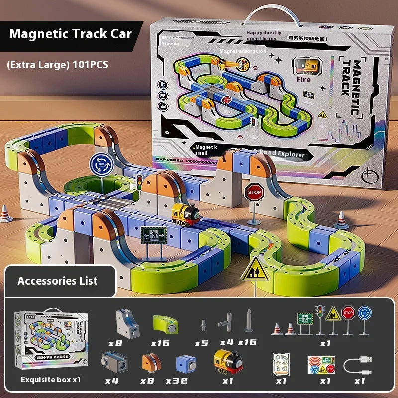 MagniTrack™ – Creative Magnetic Rail Car Adventure Set 🚄✨