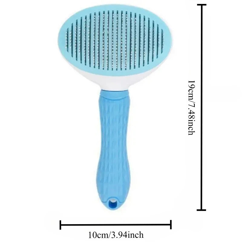 Stainless Steel Pet Grooming Brush, Long Hair Dog & Cat Comb, Gentle Detangling Brush for Daily Pet Care