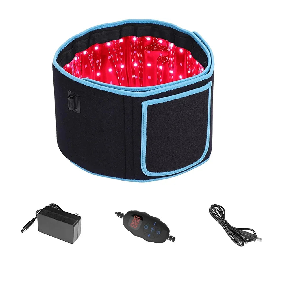 Red &Infrared LED Light Therapy Belt 850nm 660nm Back Pain Relief Wrap Burn Fat Wrap Slimming Machine Waist Heat Pad Full Body