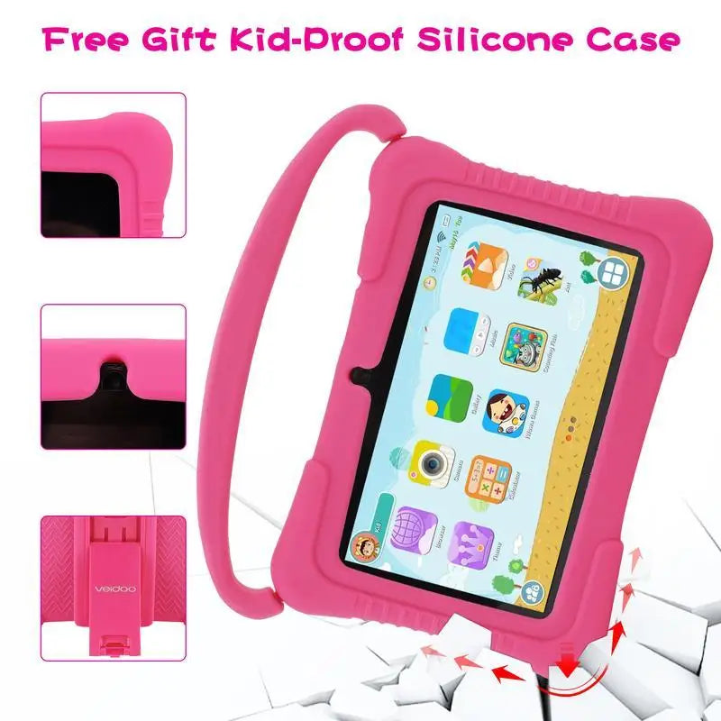 Kids Tablet 7 inch Android Tablet for Kids 64GB, Toddler Tablets with Shockproof Case, Parent Control, Bluetooth, WiFi,