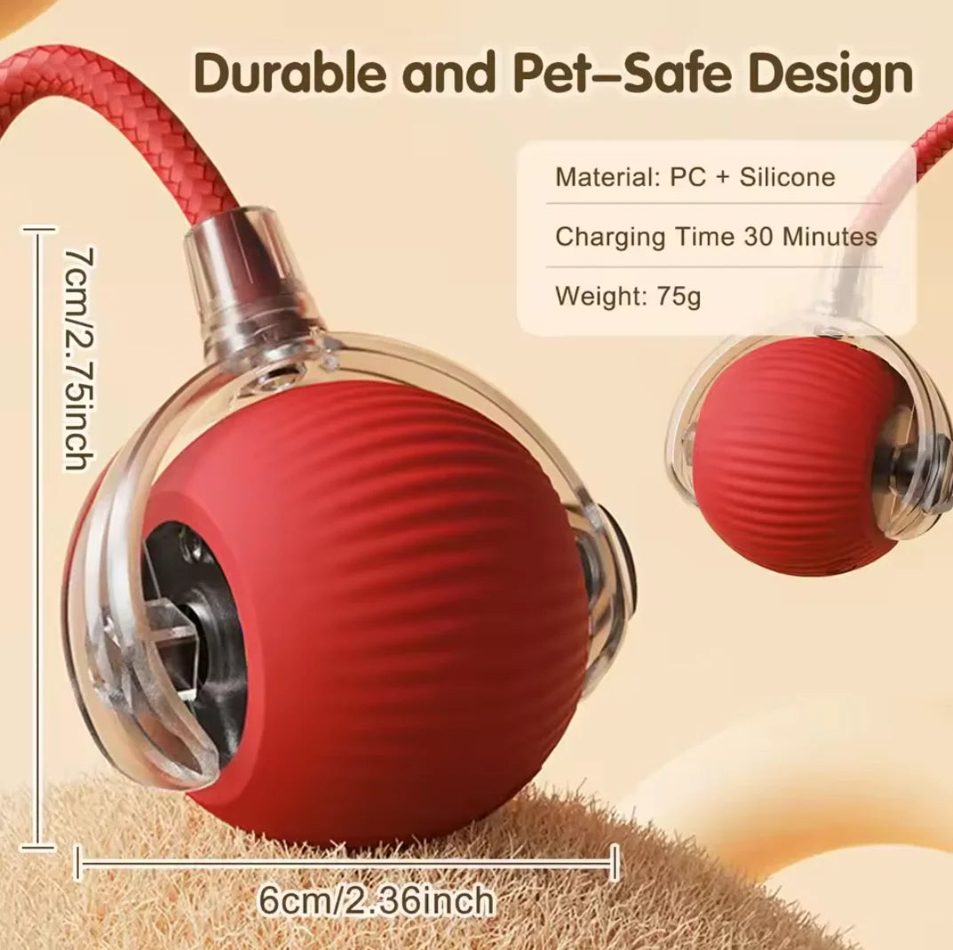1Pcs Cat Interactive Ball Toys Automatic Rolling Ball Faux Tail Rechargeable Smart Pet Electric Toy Cat Training Imitate Mouse