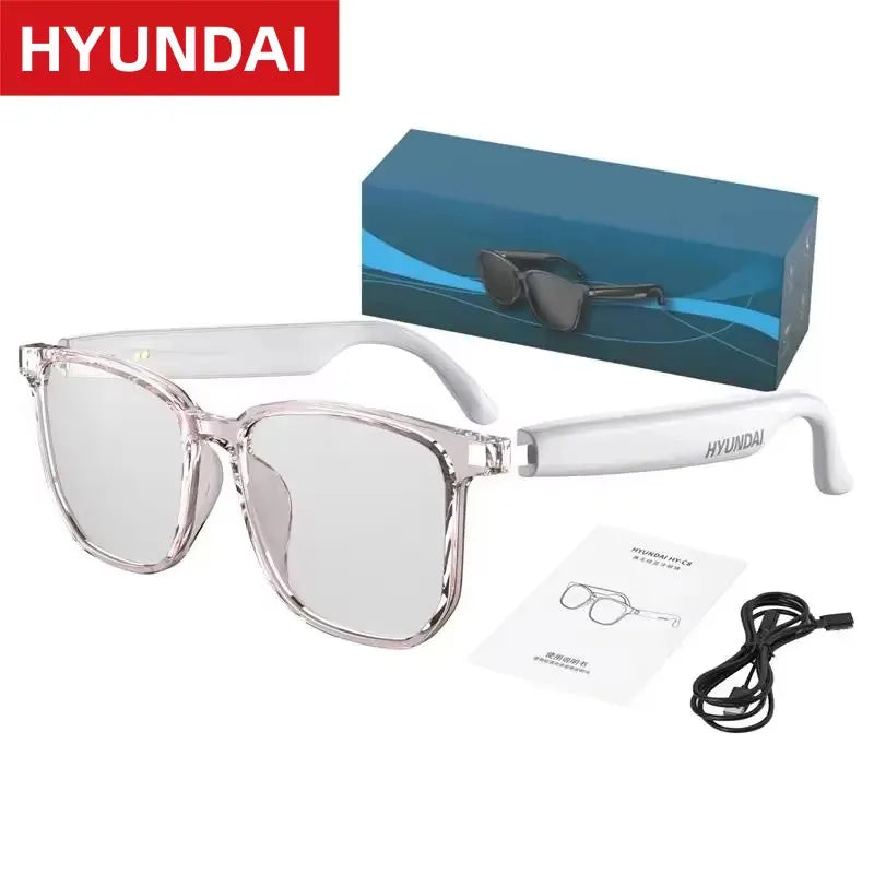 Choice HYUNDAI HY-C8 AI Smart Glasses Headphones Voice Translation Smart glasses Bluetooth 5.4 Earphones For Meeting Travelling