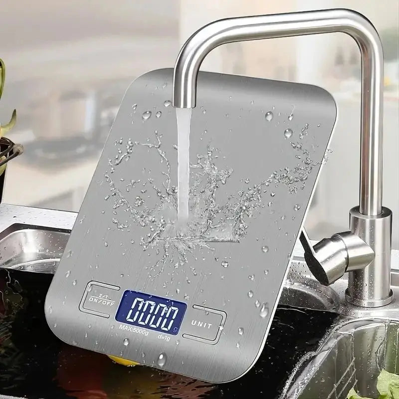 Electronic Digital Kitchen Scale LED Display 10kg 5kg/1g Stainless Steel Panel Scales Home Jewelry Food Snacks Weighing Tools