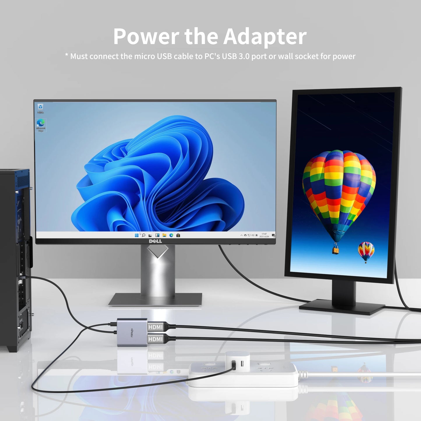 Displayport to 2HDM-compatibleI Hub 4k60Hz Splitter Adapter MST Displayer for Laptop Monitor Desktop TV Box DP HDMI Distributor