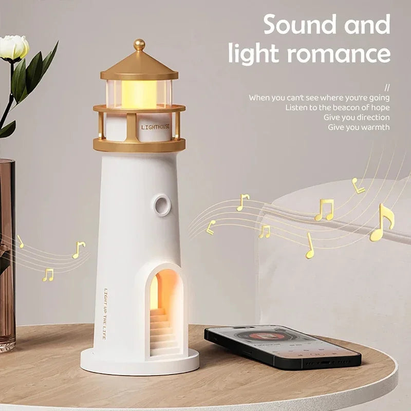 Moon Projection Lighthouse Night Lights Motion Sensor Dimmable Timing Ambient Lamp Decor Bluetooth Music Christmas Birthday Gift