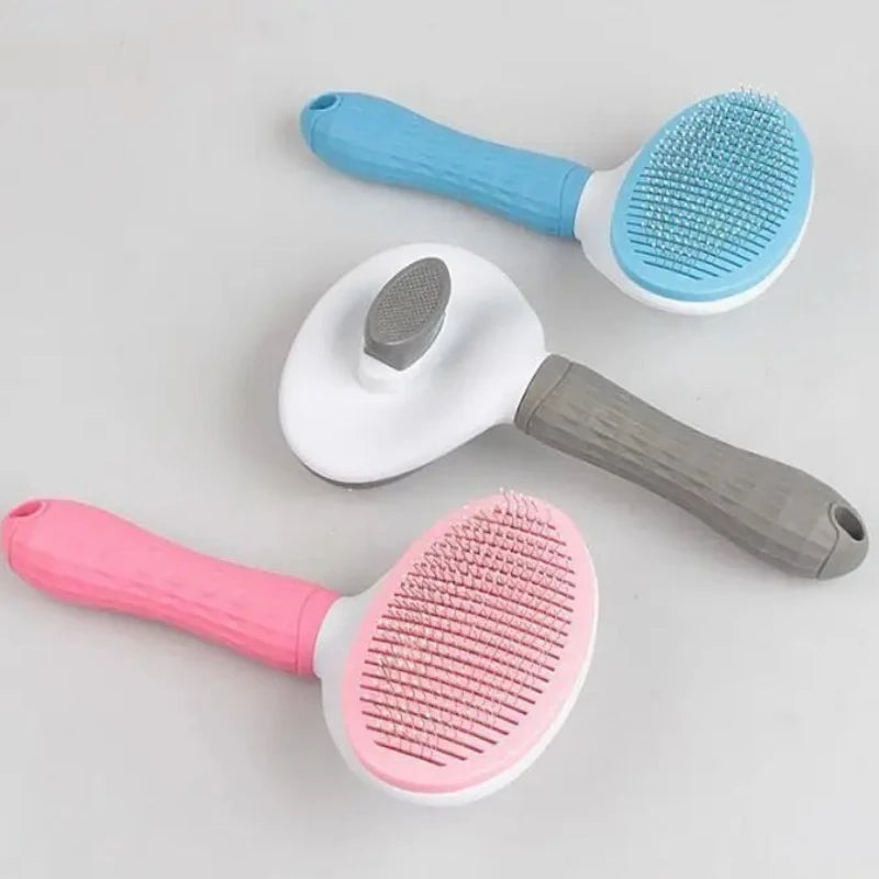 Stainless Steel Pet Grooming Brush, Long Hair Dog & Cat Comb, Gentle Detangling Brush for Daily Pet Care