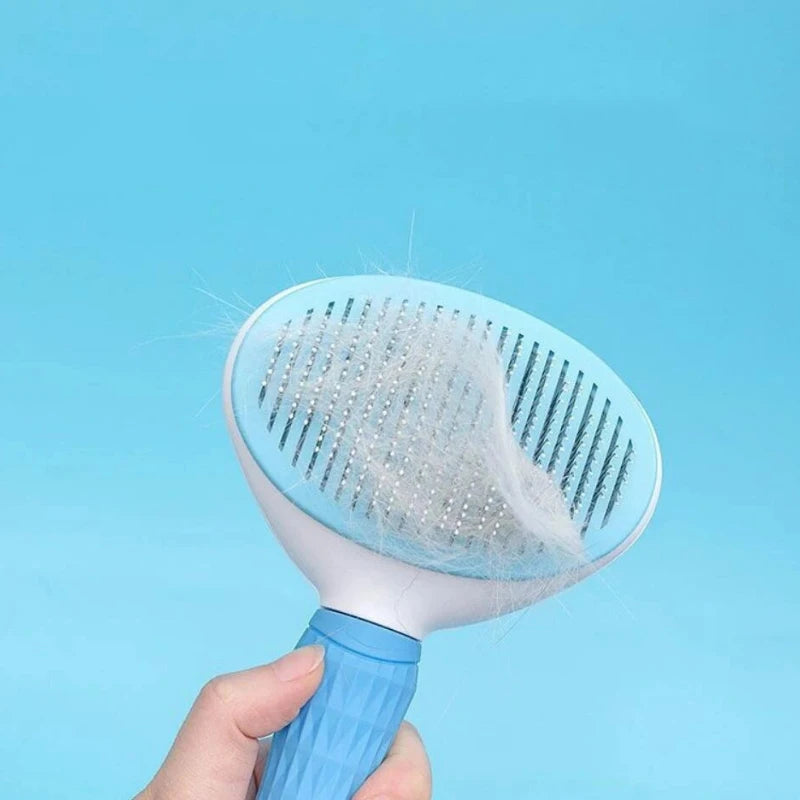 Stainless Steel Pet Grooming Brush, Long Hair Dog & Cat Comb, Gentle Detangling Brush for Daily Pet Care
