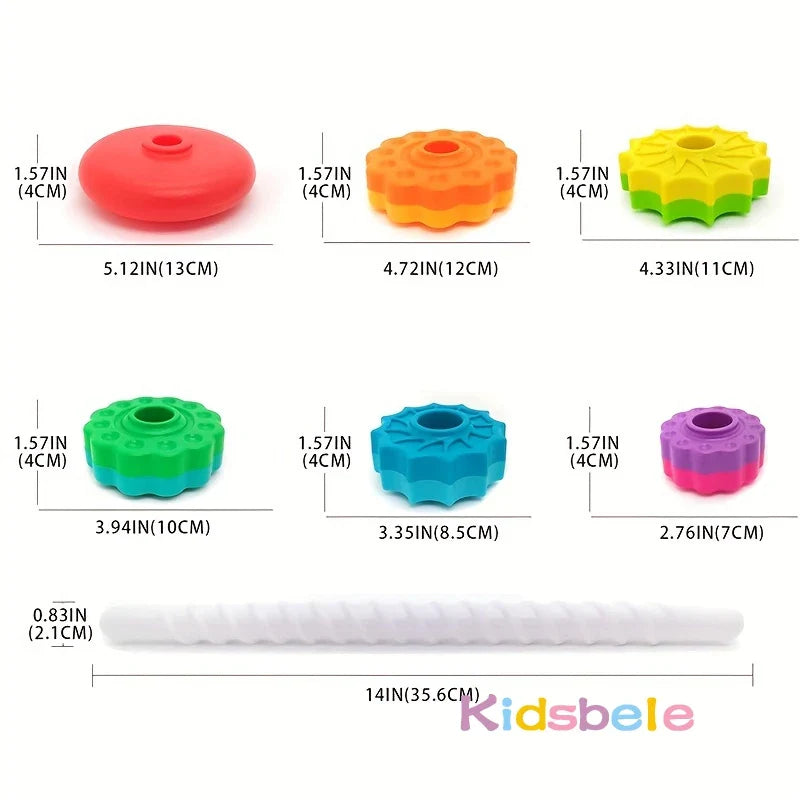 Rainbow Spinning Stacking Rings