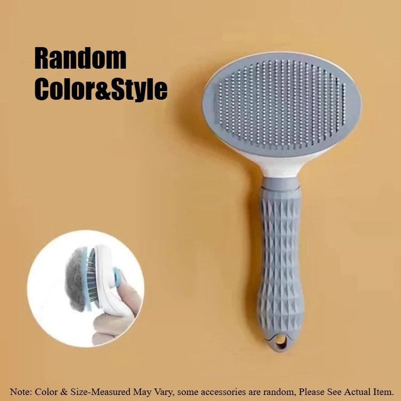 Stainless Steel Pet Grooming Brush, Long Hair Dog & Cat Comb, Gentle Detangling Brush for Daily Pet Care