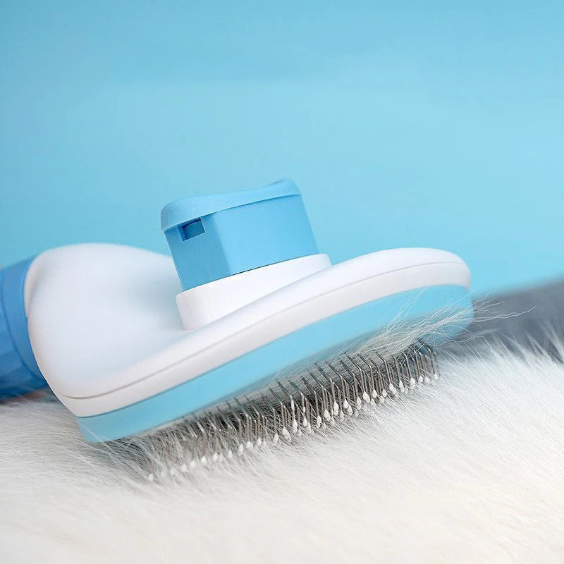 Stainless Steel Pet Grooming Brush, Long Hair Dog & Cat Comb, Gentle Detangling Brush for Daily Pet Care