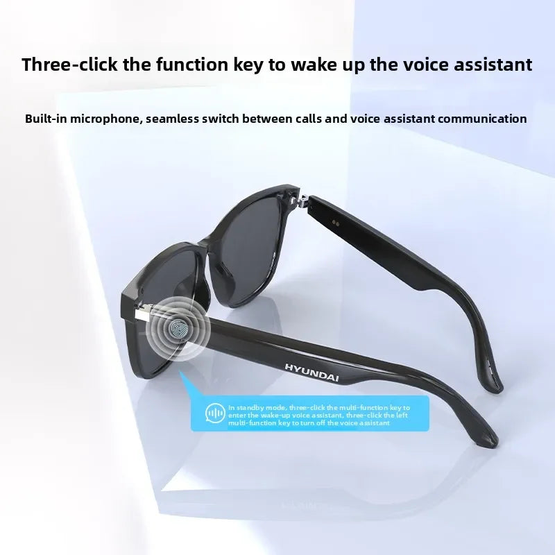 HYUNDAI HY-C8 Smart Glasses Bluetooth 5.4 Sunglasses Headset Built-in Mic, Outdoor Sport, AI translation, iOS/Android Compatible