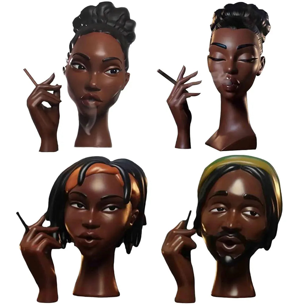 Headscents Incense Holder Elegant Black Women Head Incense Burner Black Woman Incense Burner Head Black Women Home Decoration