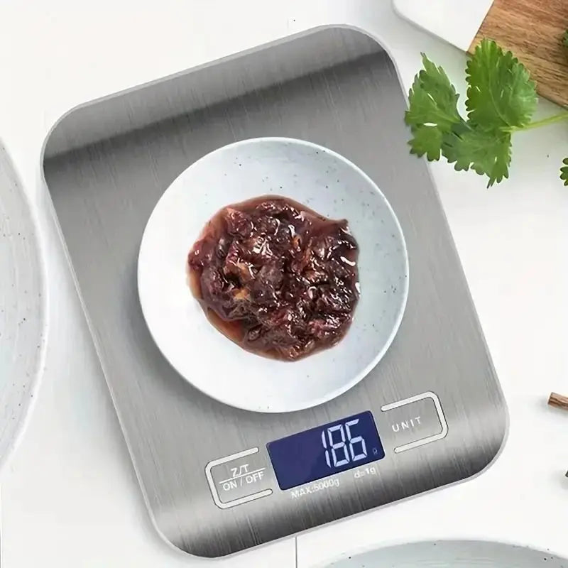 Electronic Digital Kitchen Scale LED Display 10kg 5kg/1g Stainless Steel Panel Scales Home Jewelry Food Snacks Weighing Tools