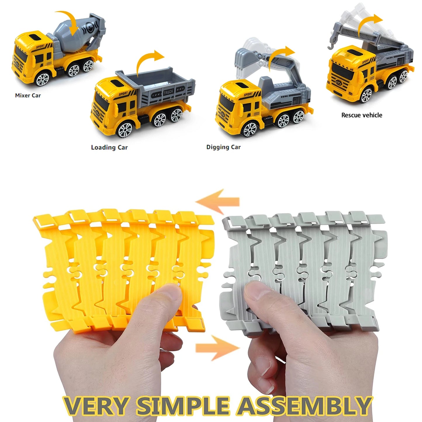 Children Electric Track Toy Car Engineering Minin Car Set Kids Puzzle Boy Toys Track Car Anti-gravity Track Train Gift for Kid