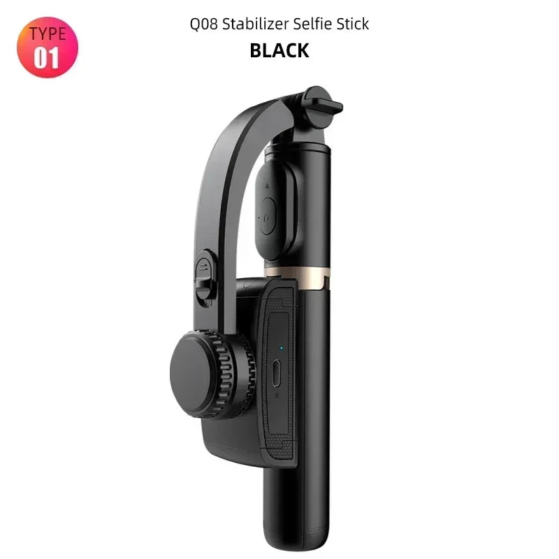 Q08 Mobile Phone Holder Video Stabilizer Bluetooth Selfie Stick Tripod Gimbal Stabilizer for iPhone 16 Samsung Xiaomi Live Stand