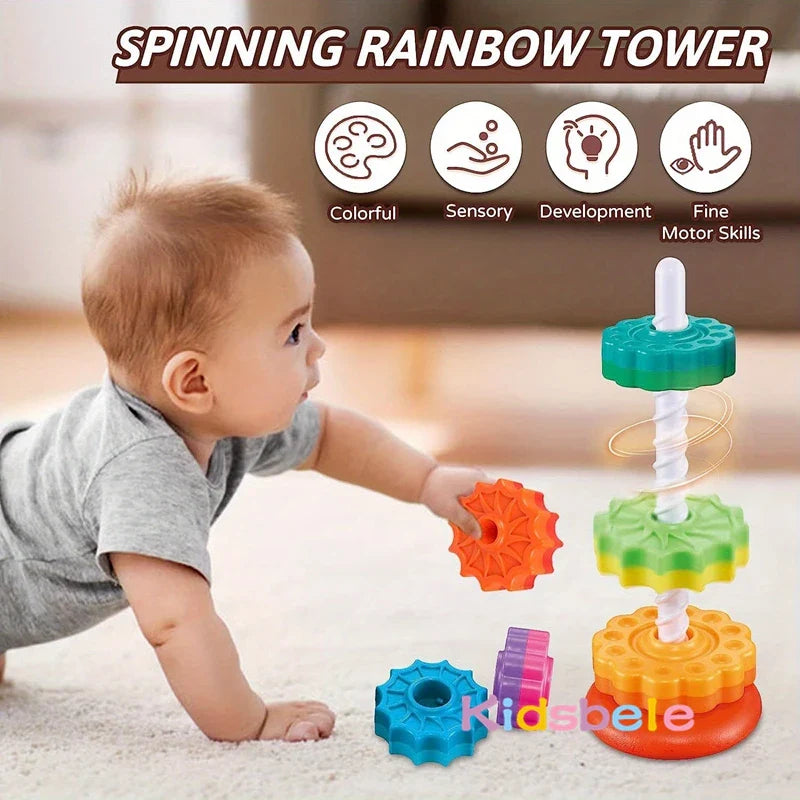 Rainbow Spinning Stacking Rings