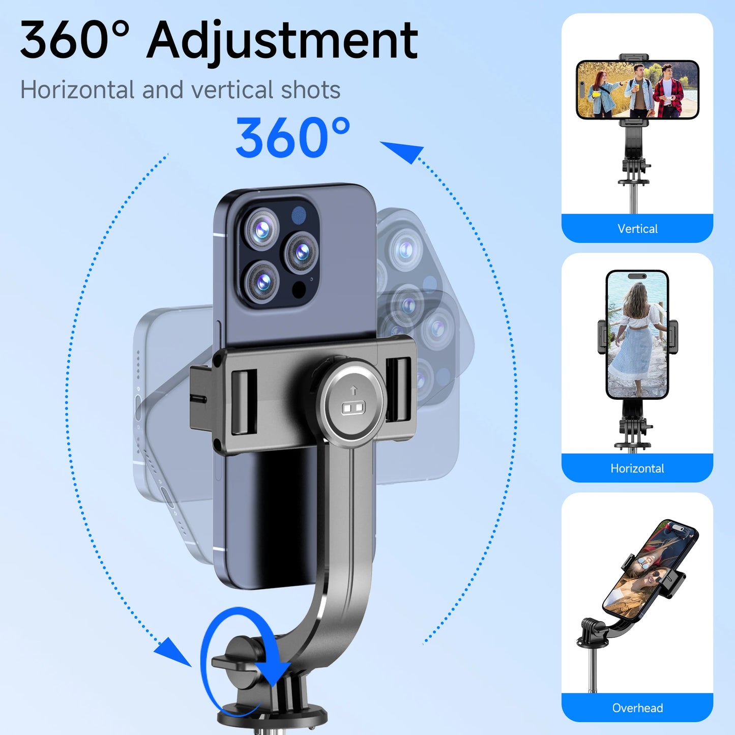 F15 with Wireless Remote 68 Inch Selfie Stick Phone Desktop Stand Tripod for Iphone Android Smartphone Shooting Vlog