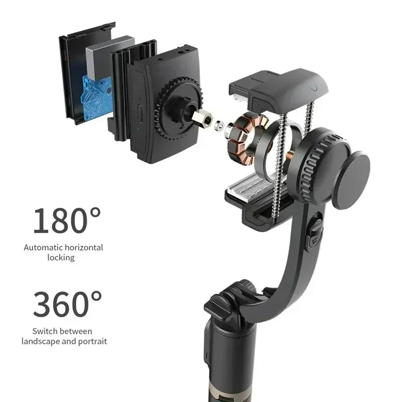 Q08 Mobile Phone Holder Video Stabilizer Bluetooth Selfie Stick Tripod Gimbal Stabilizer for iPhone 16 Samsung Xiaomi Live Stand