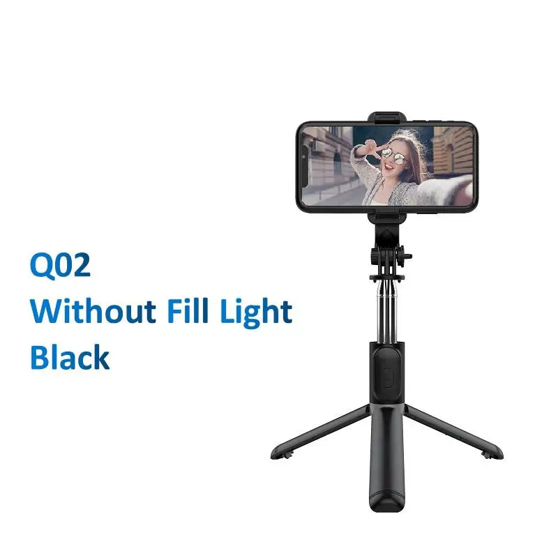 Phone Selfie Stick 1045mm with Wireless Bluetooth LED Fill Light Extended Tripod with Remote Shutter for Android IOS Cellphone