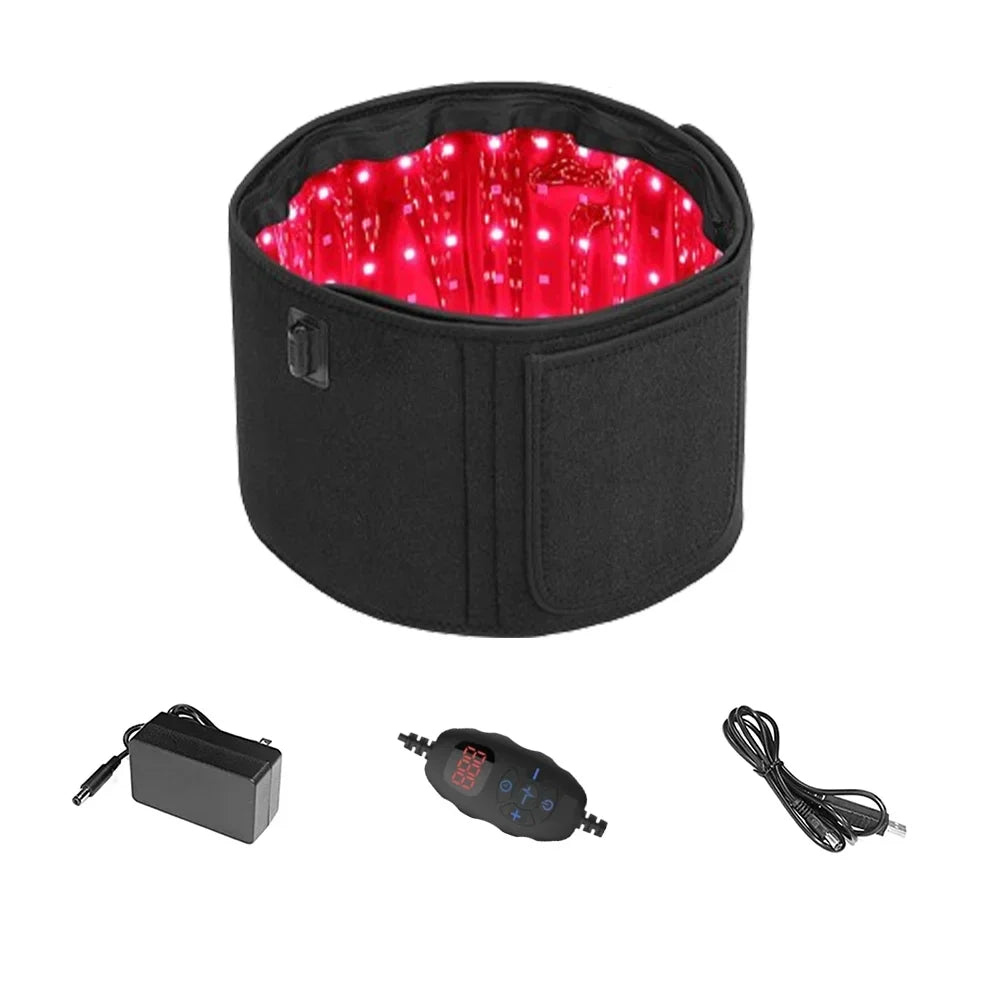 Red &Infrared LED Light Therapy Belt 850nm 660nm Back Pain Relief Wrap Burn Fat Wrap Slimming Machine Waist Heat Pad Full Body