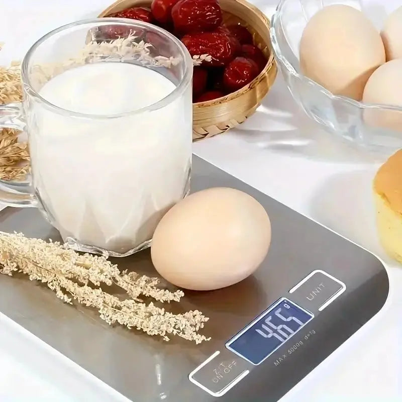 Electronic Digital Kitchen Scale LED Display 10kg 5kg/1g Stainless Steel Panel Scales Home Jewelry Food Snacks Weighing Tools
