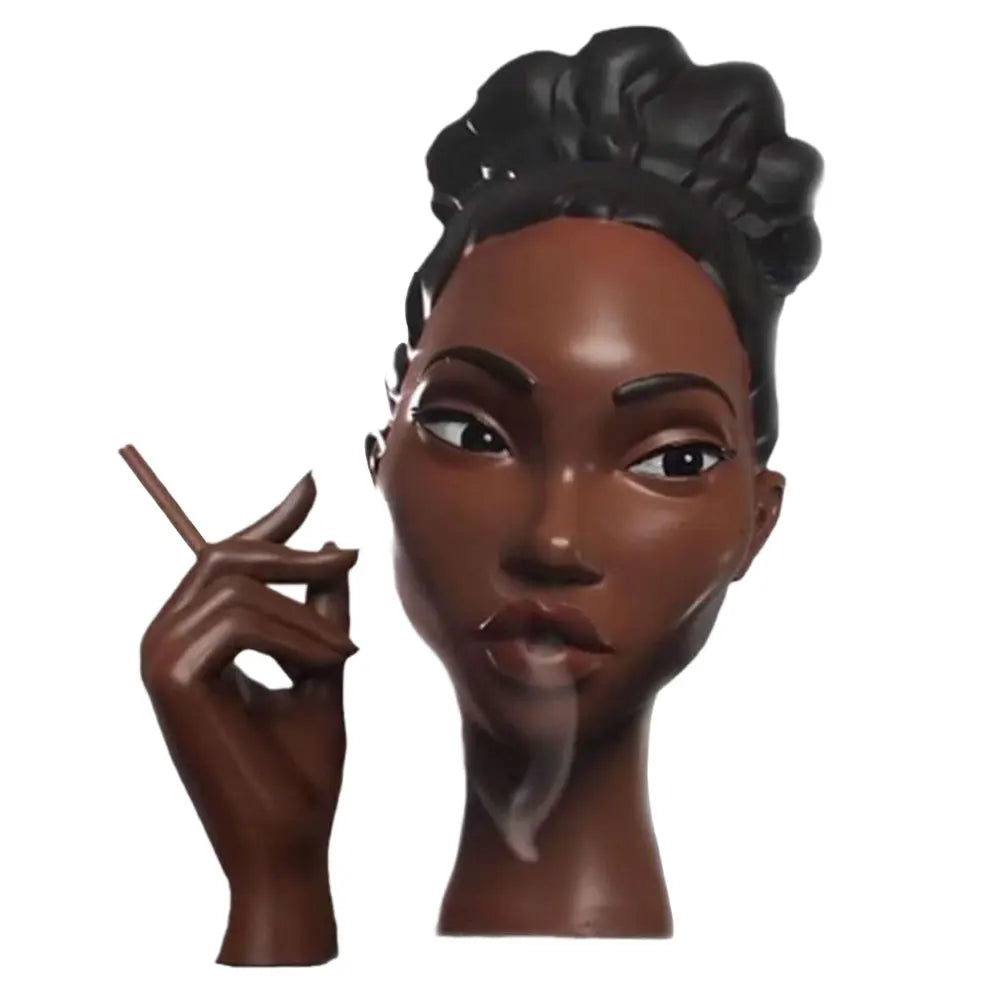 Headscents Incense Holder Elegant Black Women Head Incense Burner Black Woman Incense Burner Head Black Women Home Decoration