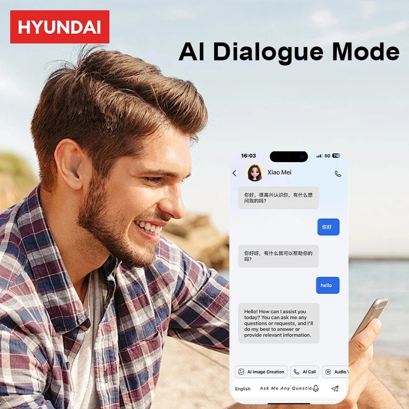 Choice HYUNDAI HY-C8 AI Smart Glasses Headphones Voice Translation Smart glasses Bluetooth 5.4 Earphones For Meeting Travelling