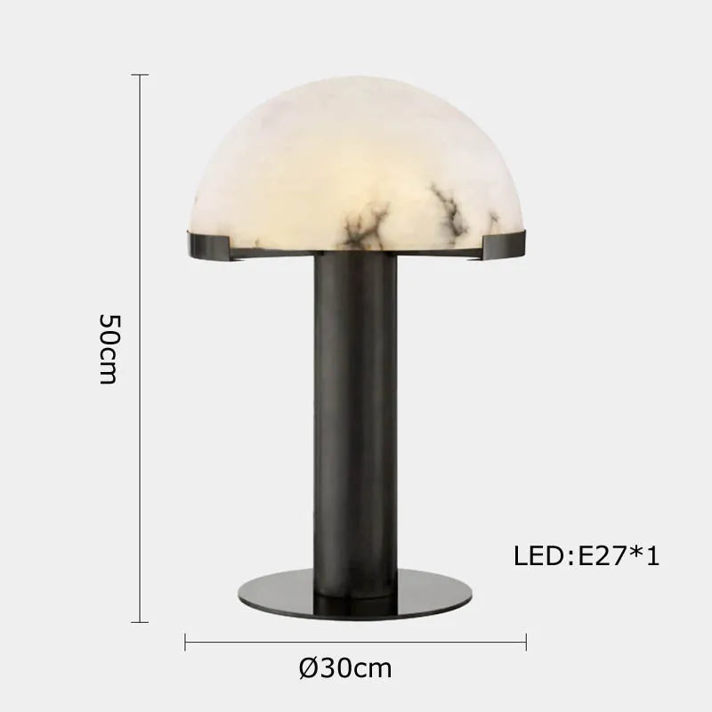 Rattan and Marble Ball Lamp