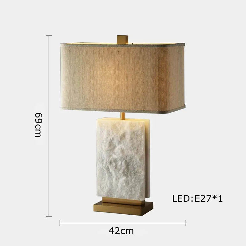 Rattan and Marble Ball Lamp