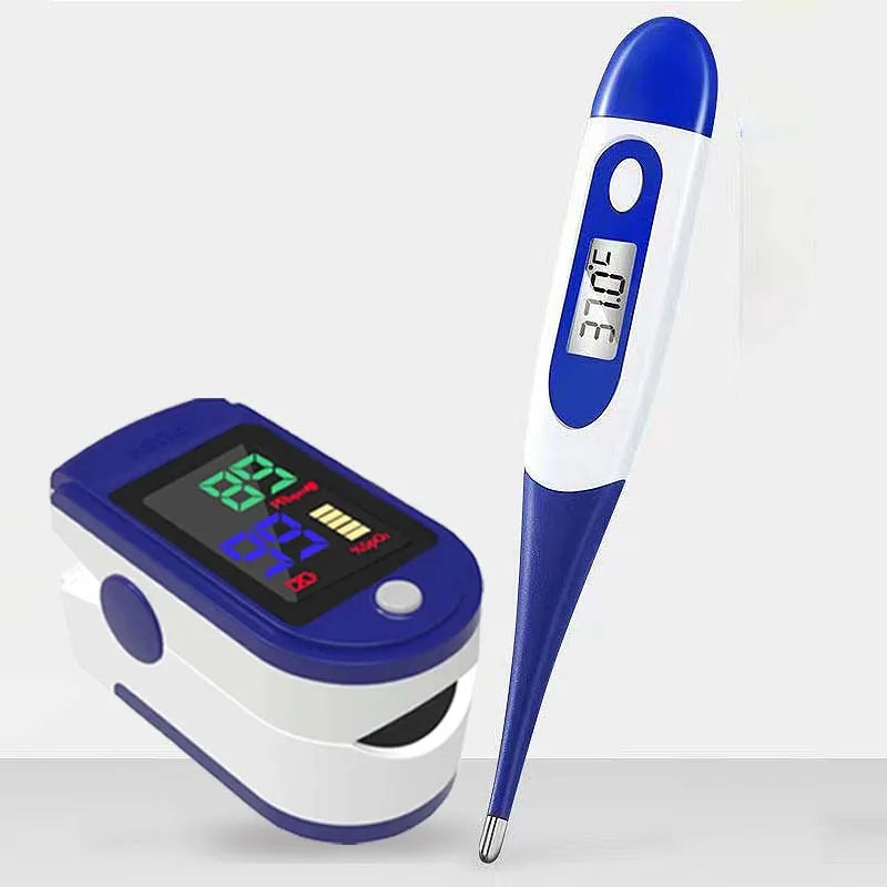 Pulse Oximeter Finger Clip Pulse Thermometer Electronic Soft Head Oral Armpit Temperature Measurement Household Adults Children