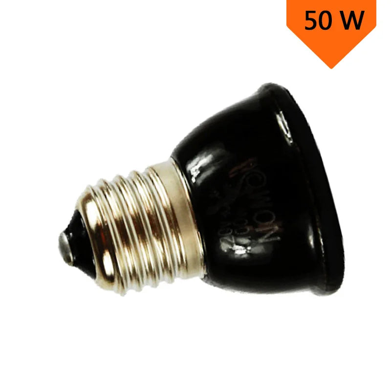 25/50/75/100W E27 Reptile Pet Heating Lamp Black Infrared Ceramic Emitter Heat Light Bulb Turtle Lizard Pet Brooder 220V