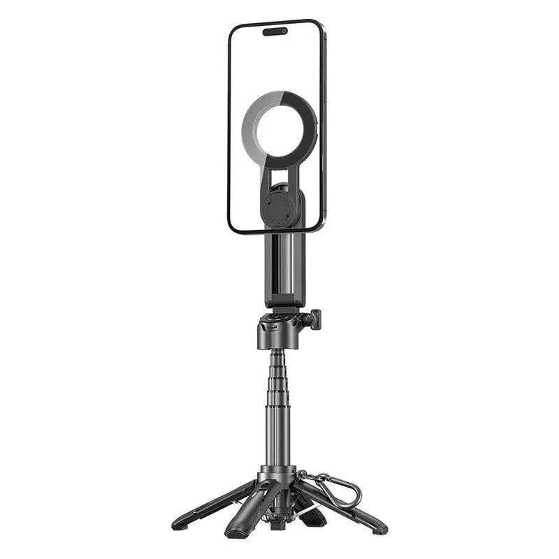 2025 Magsafe Tripod Stand For Iphone Portable Pocket Size Selfie Stick With Rechargeable Remote Compatible With Android