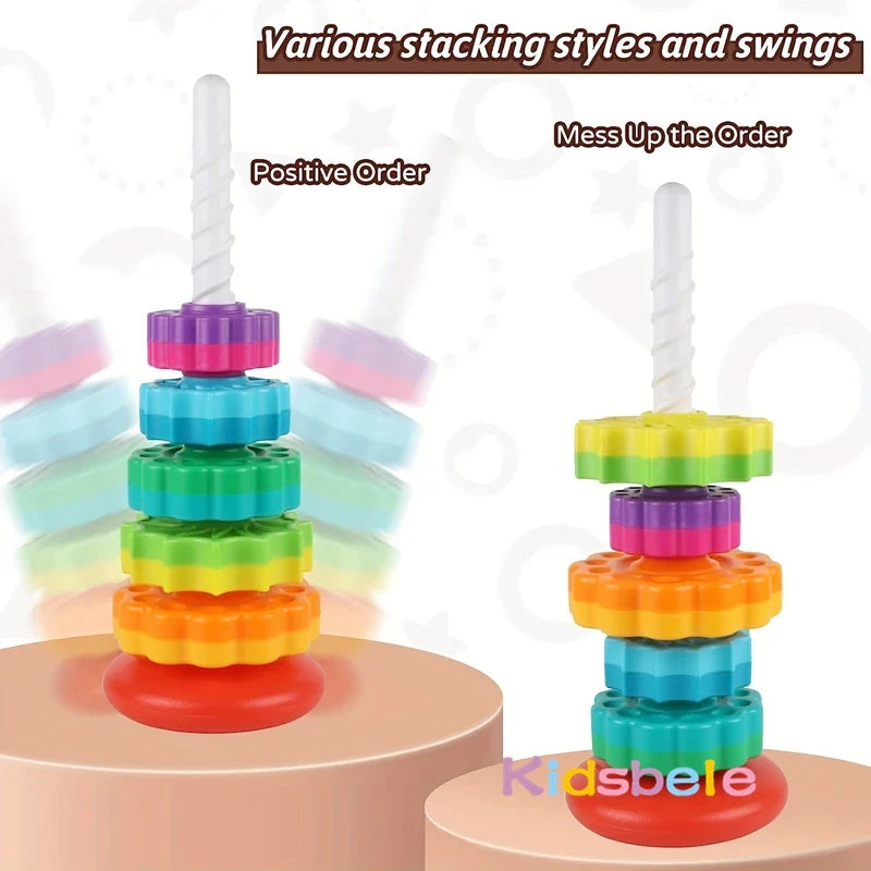 Rainbow Spinning Stacking Rings