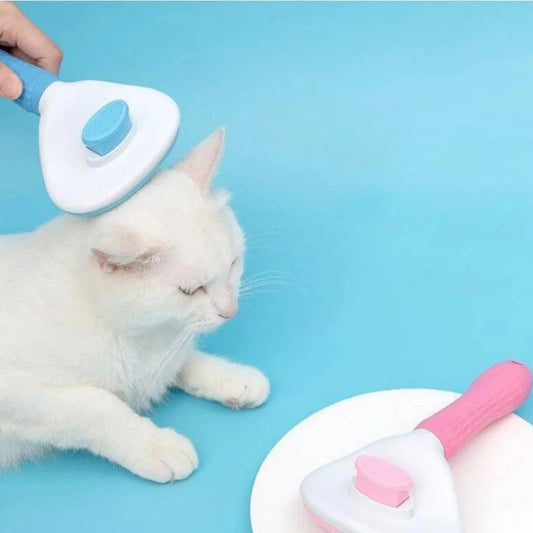 Stainless Steel Pet Grooming Brush, Long Hair Dog & Cat Comb, Gentle Detangling Brush for Daily Pet Care