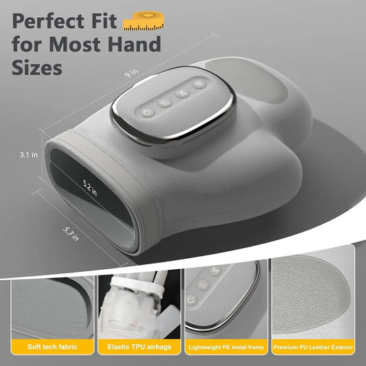 Hand Massager with Heat & Compression Cordless Hand Massager Finger Massager Updated Carpal Tunnel Relief & Wrist Relief Massage